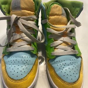 Jordan Kids Sneakers in Blue, Yellow, and Green